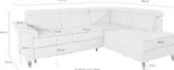 sit&more Ecksofa »Arngast L-Form« inklusive Kopfteilverstellung und Federkern