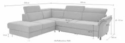 sit&more Ecksofa »Avignon L-Form« inklusive Kopfteilverstellung, wahlweise mit Schlaffunktion