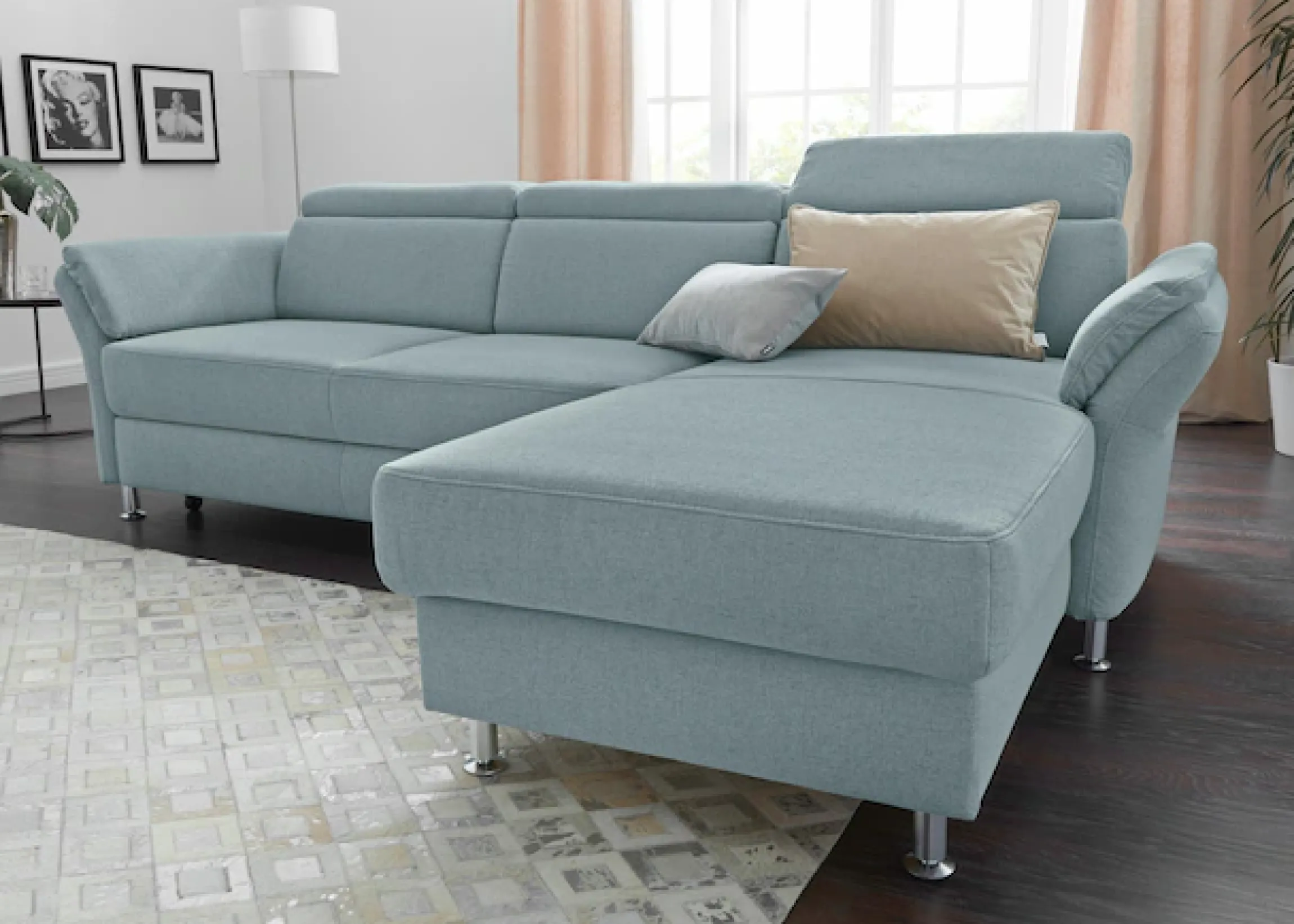 sit&more Ecksofa »Avignon L-Form« Kopfteilverstellung, wahlweise mit Schlaffunktion und Bettkasten