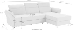 sit&more Ecksofa »Avignon L-Form« Kopfteilverstellung, wahlweise mit Schlaffunktion und Bettkasten