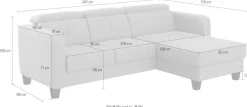 sit&more Ecksofa »Belluci L-Form« inklusive Federkern, wahlweise mit Schlaffunktion und Bettkasten