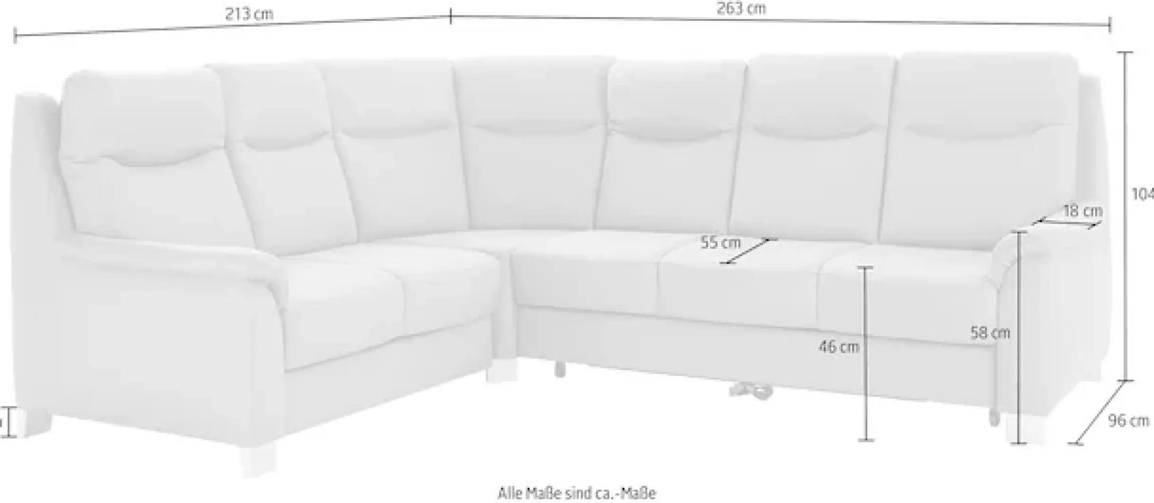 sit&more Ecksofa »Boccaccio L-Form« mit Federkern und Kopfteilverstellung, wahlweise mit Schlaffunktion