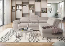 sit&more Ecksofa »Cabrio L-Form, B: 274 cm, mit Sitztiefen-, Arm- & Kopfteilverstellung« 3 Nierenkissen, Federkern, optional Schlaffunktion und Stauraum