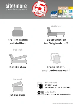 sit&more Ecksofa »Cabrio L-Form, B: 274 cm, mit Sitztiefen-, Arm- & Kopfteilverstellung« 3 Nierenkissen, Federkern, optional Schlaffunktion und Stauraum