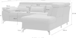 sit&more Ecksofa »Cabrio L-Form, B: 274 cm, mit Sitztiefen-, Arm- & Kopfteilverstellung« 3 Nierenkissen, Federkern, optional Schlaffunktion und Stauraum