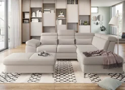 sit&more Ecksofa »Cabrio L-Form, B: 274 cm, mit Sitztiefen-, Arm- & Kopfteilverstellung« 3 Nierenkissen, Federkern, optional Schlaffunktion und Stauraum
