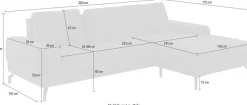 sit&more Ecksofa »Cinturo L-Form« inklusive Sitztiefenverstellung und Federkern, Sitzhöhe 45 cm