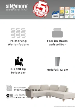 sit&more Ecksofa »Concept« Modernes Sofa in drei Fußfarben zur Auswahl