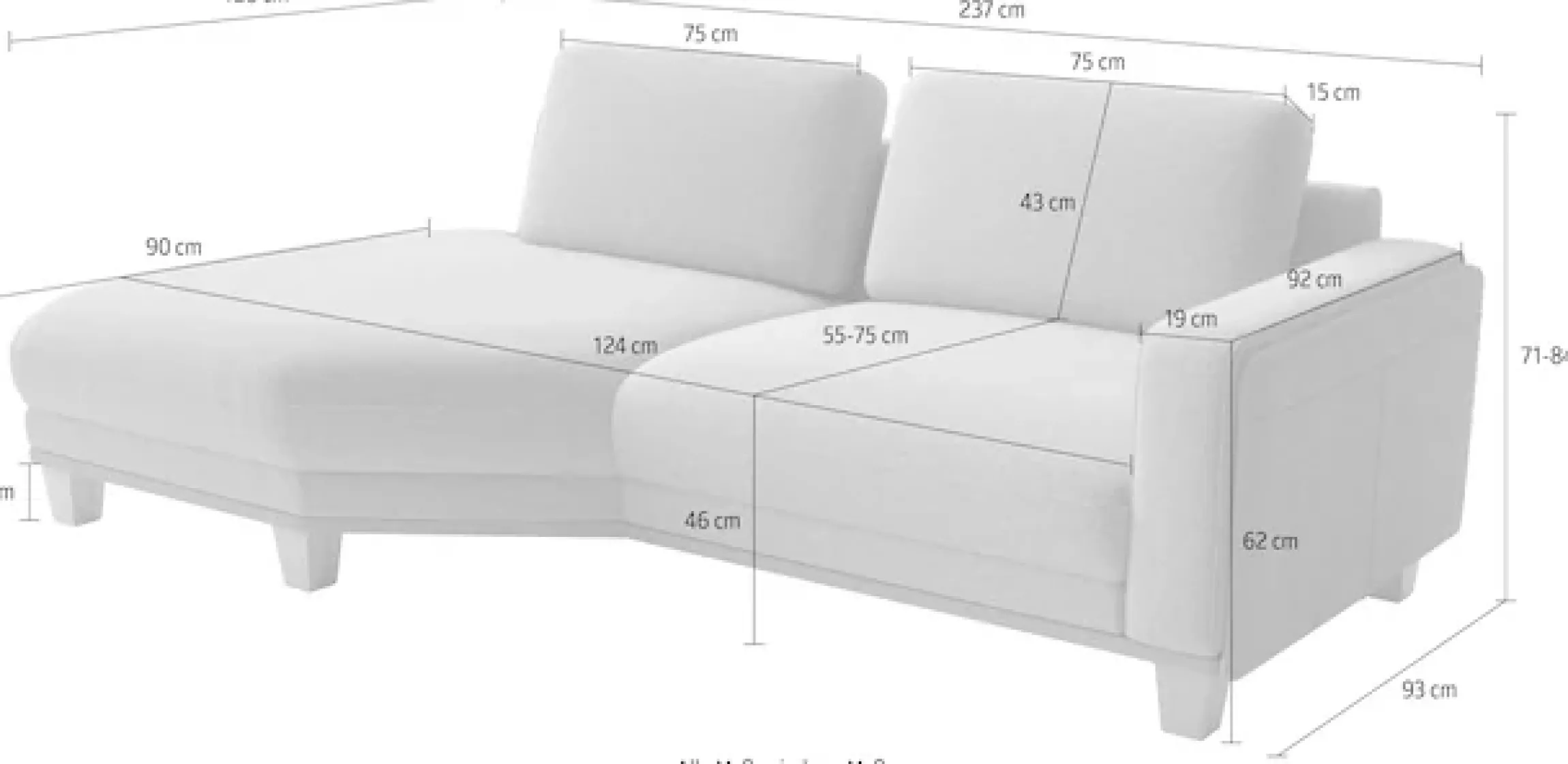 sit&more Ecksofa »Concept« Modernes Sofa in drei Fußfarben zur Auswahl