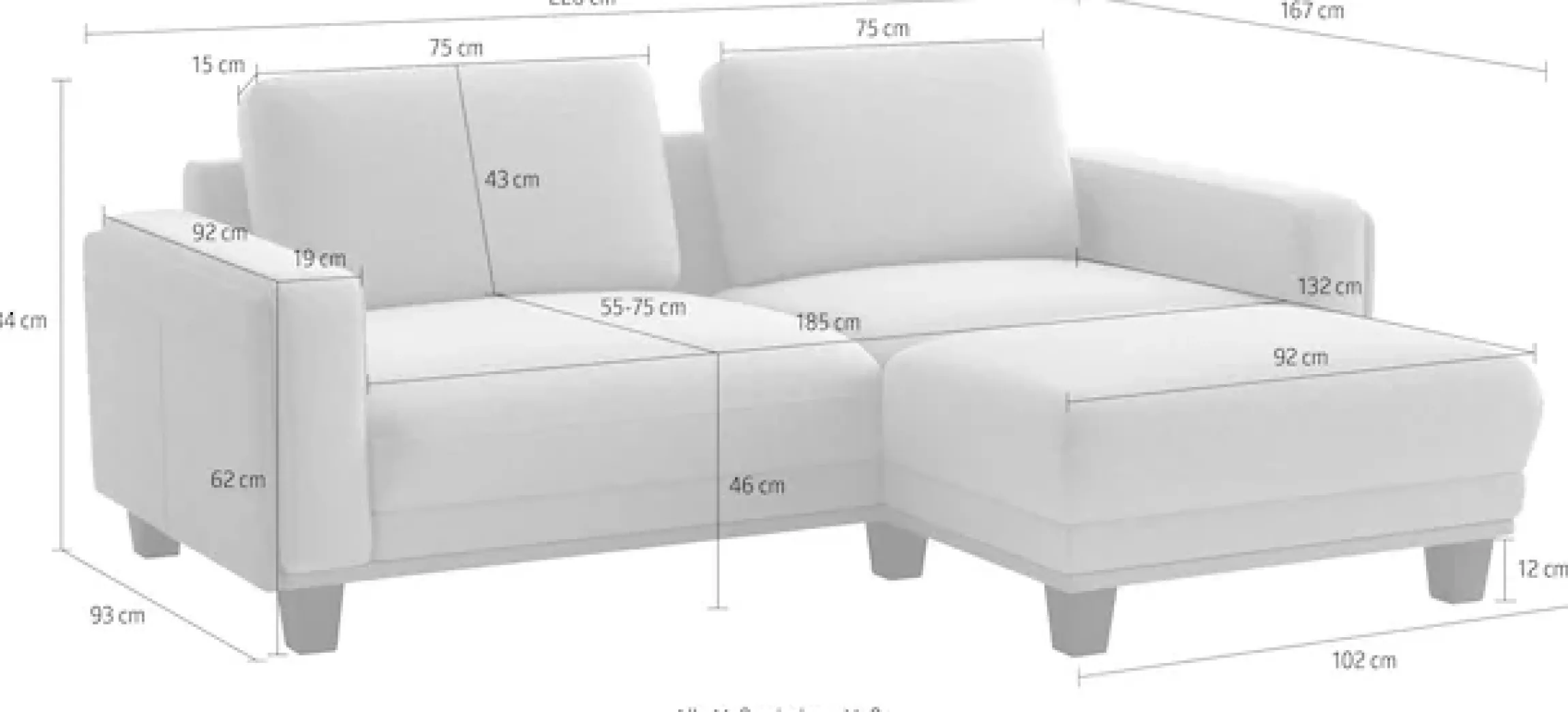 sit&more Ecksofa »Concept« Modernes Sofa in drei Fußfarben zur Auswahl