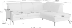 sit&more Ecksofa »Fashion L-Form« wahlweise mit Kopfteilverstellung und Vorziehsitz, motorisch
