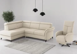 sit&more Ecksofa »Glendale, L-Form« inkl. Kopfteilverstellung, wahlweise mit Vorziehsitz und Bettkasten