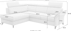 sit&more Ecksofa »Glendale, L-Form« inkl. Kopfteilverstellung, wahlweise mit Vorziehsitz und Bettkasten