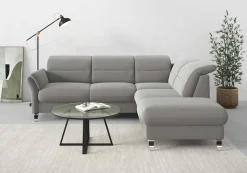 sit&more Ecksofa »Grenoble L-Form mit Federkern« wahlweise mit Schlaffunktion, Bettkasten, Arm- und Kopfteilverstellung