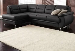 sit&more Ecksofa »Mailand L-Form, B: 250 cm, Leder, Komfortsitzhöhe 46 cm« optional Schlaffunktion, Liegefläche: 194x122cm, Komfortpolsterung