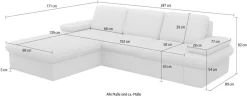 sit&more Ecksofa »Moreno L-Form, B: 247 cm« mit Armteilverstellung, optional Schlaffunktion