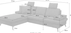 sit&more Ecksofa »Morris Jubi L-Form, B: 247 cm« mit Armteilfunktion & 1 Zierkissen, optional Schlaffunktion