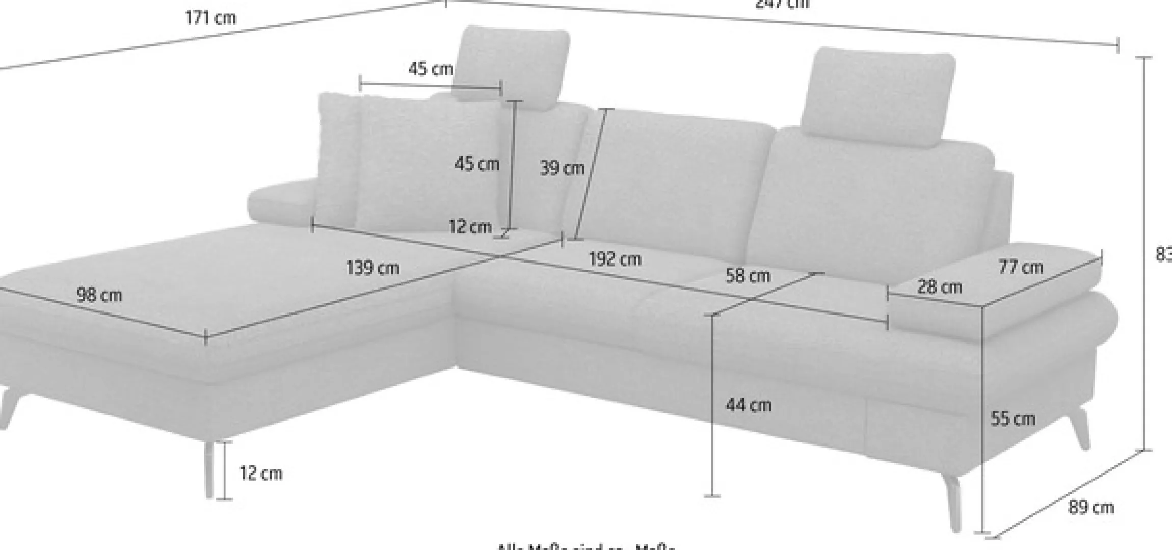 sit&more Ecksofa »Morris Jubi L-Form, B: 247 cm« mit Armteilfunktion & 1 Zierkissen, optional Schlaffunktion