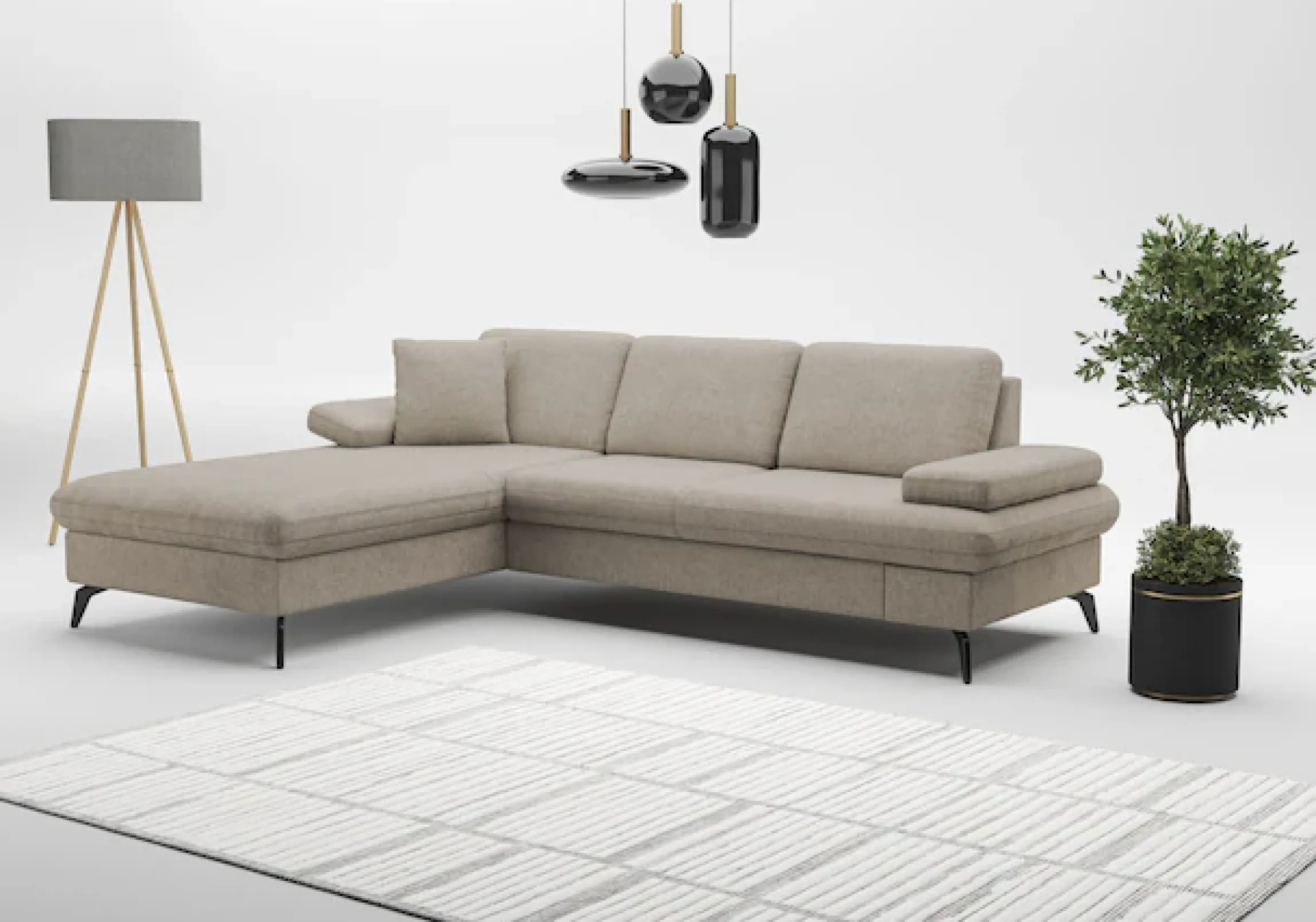 sit&more Ecksofa »Morris Jubi L-Form, B: 247 cm« mit Armteilfunktion & 1 Zierkissen, optional Schlaffunktion