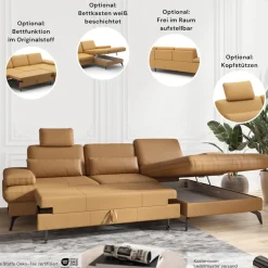 sit&more Ecksofa »Morris L-Form, inkl. Sitztiefenverstellung« wahlweise mit Armteilverstellung, Schlaffunktion & Bettkasten
