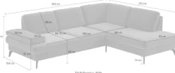 sit&more Ecksofa »Morris L-Form, inkl. Sitztiefenverstellung« wahlweise mit Armteilverstellung, Schlaffunktion & Bettkasten
