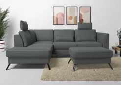sit&more Ecksofa »Olsen L-Form« inklusive Sitztiefenverstellung, optional Schlaffunktion, 15cm hoch