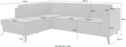 sit&more Ecksofa »Olsen L-Form« inklusive Sitztiefenverstellung, optional Schlaffunktion, 15cm hoch
