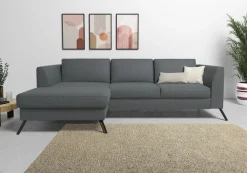 sit&more Ecksofa »Olsen L-Form« inklusive Sitztiefenverstellung, optional Schlaffunktion, 15cm hoch