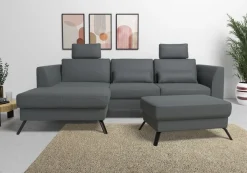 sit&more Ecksofa »Olsen L-Form« inklusive Sitztiefenverstellung, optional Schlaffunktion, 15cm hoch