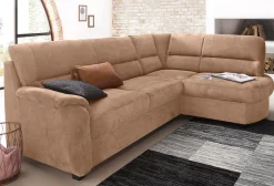 sit&more Ecksofa »Pandora, L-Form, B: 251 cm, Bettfunktion & Bettkasten wählbar« Frei im Raum stellbar, Federkernpolsterung, komfortable Sitzhöhe 45 cm