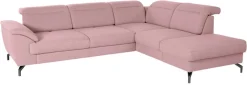 sit&more Ecksofa »Percy L-Form« 12 cm Fußhöhe, Sitztiefenverstellung, wahlweise in 2 Fußfarben