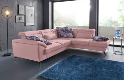 sit&more Ecksofa »Percy L-Form« 12 cm Fußhöhe, Sitztiefenverstellung, wahlweise in 2 Fußfarben