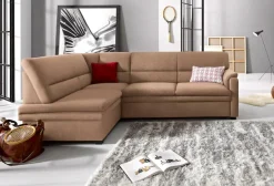 sit&more Ecksofa »Pisa L-Form« mit Federkern, wahlweise mit Schlaffunktion