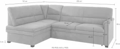 sit&more Ecksofa »Pisa L-Form« mit Federkern, wahlweise mit Schlaffunktion