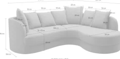 sit&more Ecksofa »Samba L-Form« moderne organische Form, inkl. 7 loser Rückenkissen