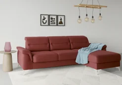 sit&more Ecksofa »Sinatra L-Form« mit Recamiere, optinal mit Kopfteilverstellung und Armteilfunktion