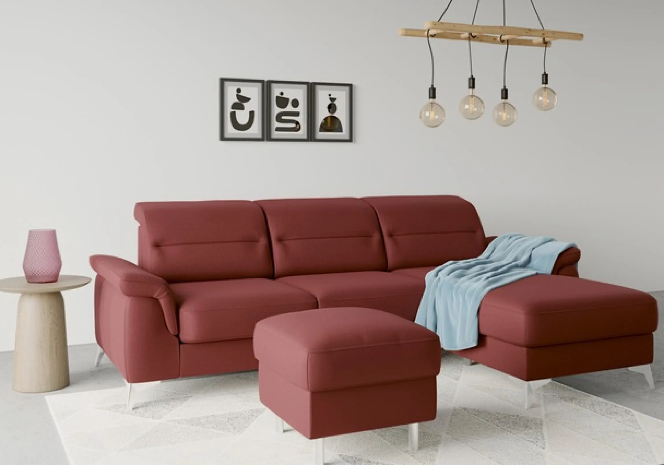 sit&more Ecksofa »Sinatra L-Form« mit Recamiere, optinal mit Kopfteilverstellung und Armteilfunktion