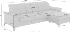 sit&more Ecksofa »Sinatra L-Form« mit Recamiere, optinal mit Kopfteilverstellung und Armteilfunktion