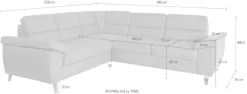 sit&more Ecksofa »Sorano L-Form« wahlweise mit Bett- und Relaxfunktion, inkl. Bettkasten