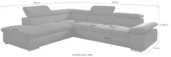 sit&more Ecksofa »Valantine L-Form, B: 272 cm, Armteilverstellung, Kopfteilverstellung« Armteilverstellung, Wellenunterfederung, modernes Design