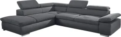 sit&more Ecksofa »Valantine L-Form, B: 272 cm, Armteilverstellung, Kopfteilverstellung« Armteilverstellung, Wellenunterfederung, modernes Design