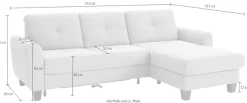 sit&more Ecksofa »Varese L-Form« mit Federkern, wahlweise mit Schlaffunktion und Stauraum