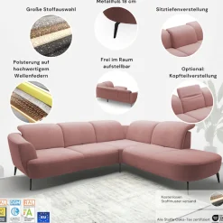 sit&more Ecksofa »Zoe« ink.Sitztiefenverstellung, wahlweise mit Kopfteilverstellung
