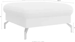 sit&more Hocker »Fashion« inklusive Federkern, mit hochwertigen, schwarzen Metallfüßen