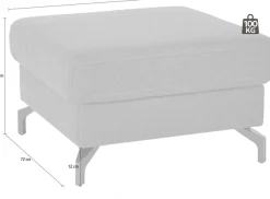 sit&more Hocker »Percy« Fußhöhe 12 cm, wahlweise mit unterschiedlichen Fußfarben