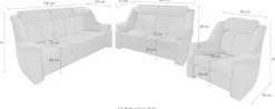 sit&more Polstergarnitur »Basel« Set, bestehend aus 3-Sitzer + 2-Sitzer + Sessel