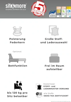 sit&more Polstergarnitur »Top Savona« NaturLEDER® (2-tlg), bestehend aus je einem 2- und 3-Sitzer, Federkern