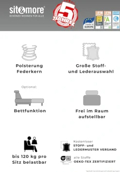 sit&more Polstergarnitur »Top Savona« NaturLEDER® (2-tlg), bestehend aus je einem 2- und 3-Sitzer, Federkern