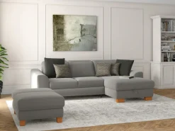 sit&more Polsterhocker »Dundee« mit Klappfunktion, Federkern und hochwertigen Massivholzfüßen