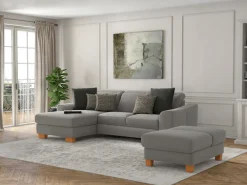 sit&more Polsterhocker »Dundee« mit Klappfunktion, Federkern und hochwertigen Massivholzfüßen